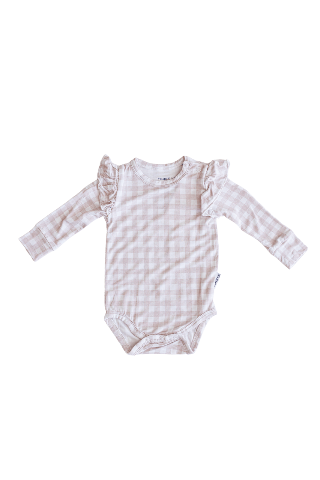 Gingham Bamboo Ruffle Bodysuit - Minikin Mischief Clothing Co.