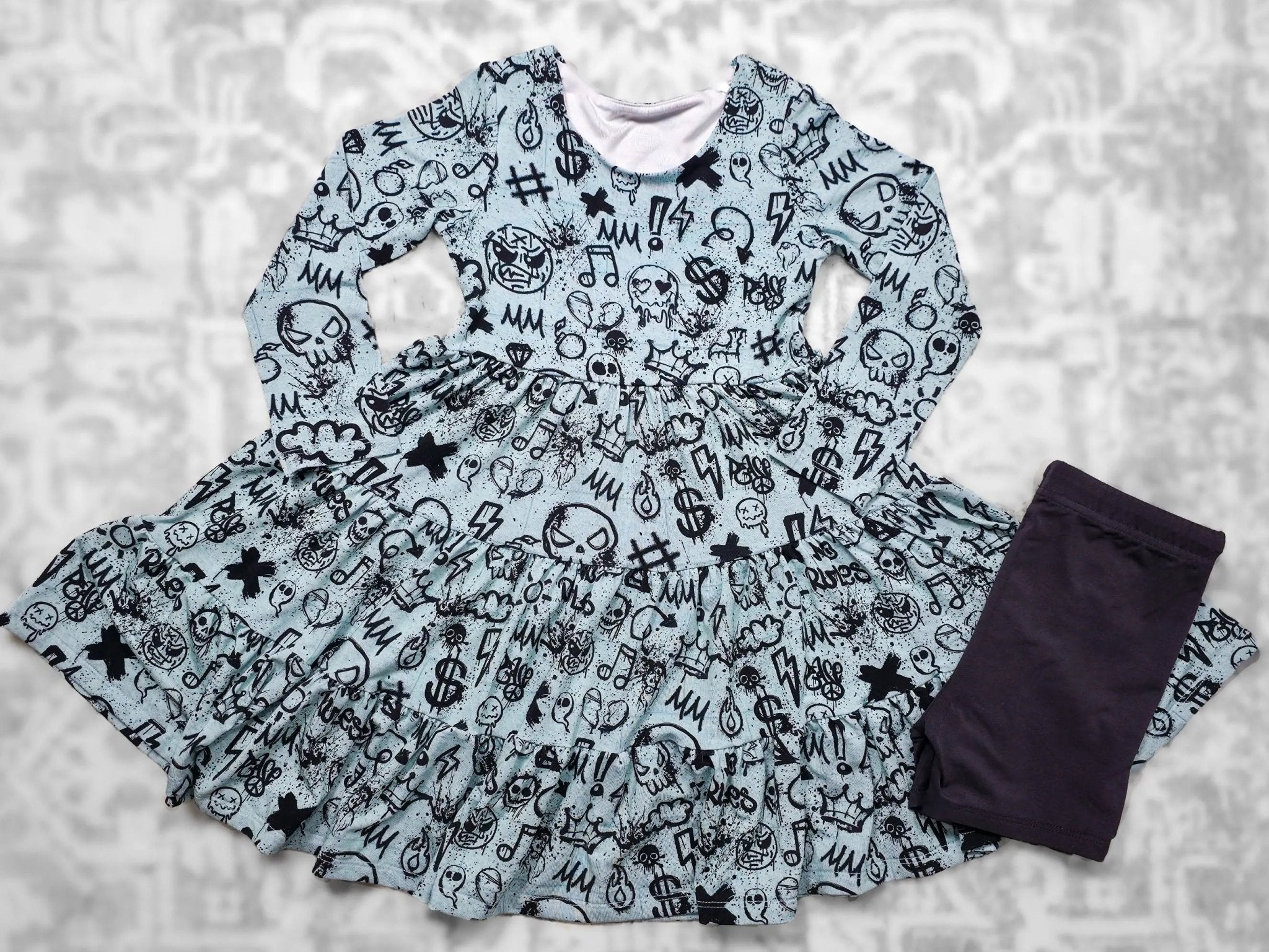 Long Sleeve Twirl Dress & Short Set - Minikin Mischief Clothing Co.