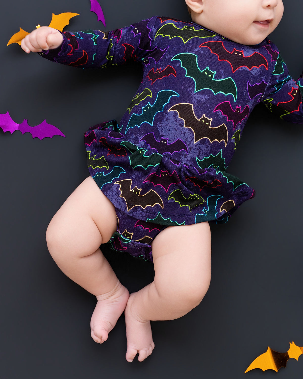 Long Sleeve Bamboo Bodysuit Twirl - Minikin Mischief Clothing Co.