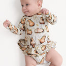 Long Sleeve Bamboo Bodysuit Twirl - Minikin Mischief Clothing Co.