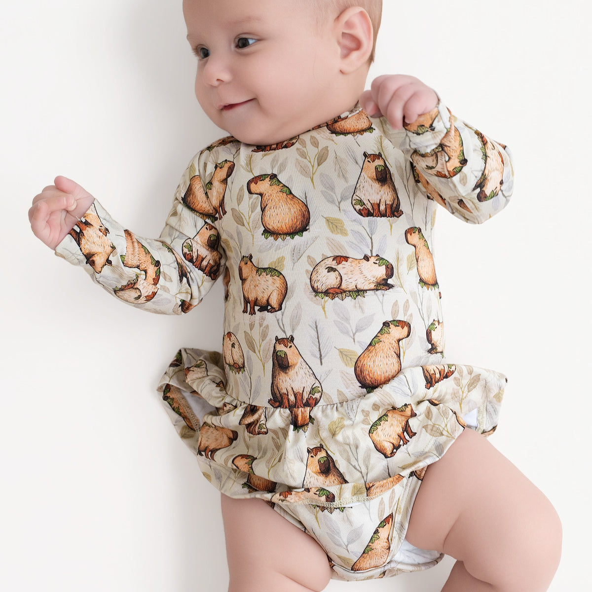 Long Sleeve Bamboo Bodysuit Twirl - Minikin Mischief Clothing Co.