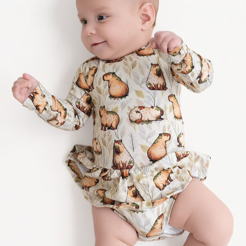 Long Sleeve Bamboo Bodysuit Twirl - Minikin Mischief Clothing Co.
