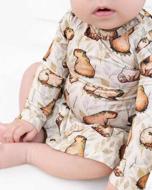 Long Sleeve Bamboo Bodysuit Twirl - Minikin Mischief Clothing Co.