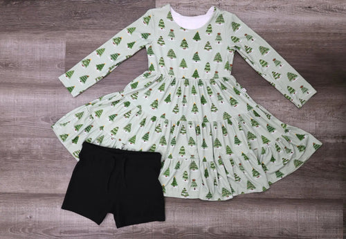Long Sleeve Twirl Dress & Short Set - Minikin Mischief Clothing Co.