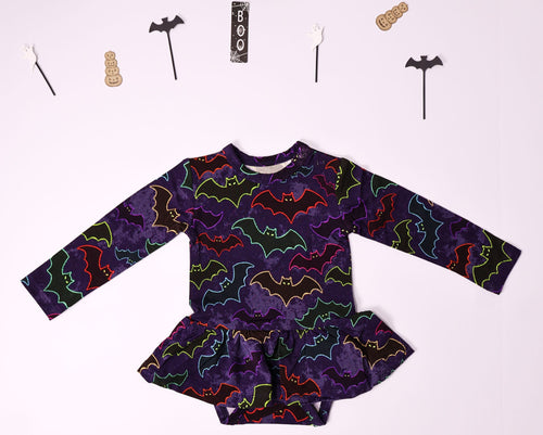 Long Sleeve Bamboo Bodysuit Twirl - Minikin Mischief Clothing Co.