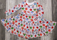 Long Sleeve Twirl Dress & Short Set - Minikin Mischief Clothing Co.