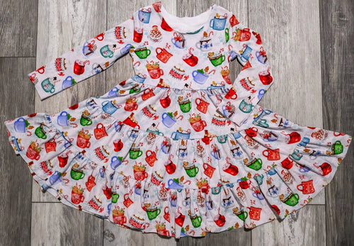 Long Sleeve Twirl Dress & Short Set - Minikin Mischief Clothing Co.