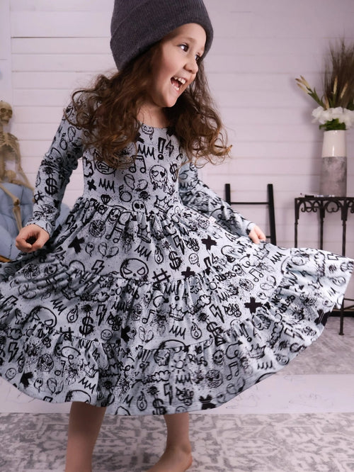 Long Sleeve Twirl Dress & Short Set - Minikin Mischief Clothing Co.