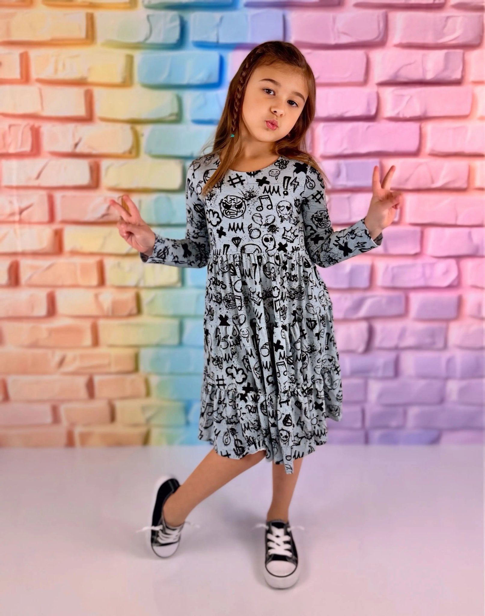 Long Sleeve Twirl Dress & Short Set - Minikin Mischief Clothing Co.