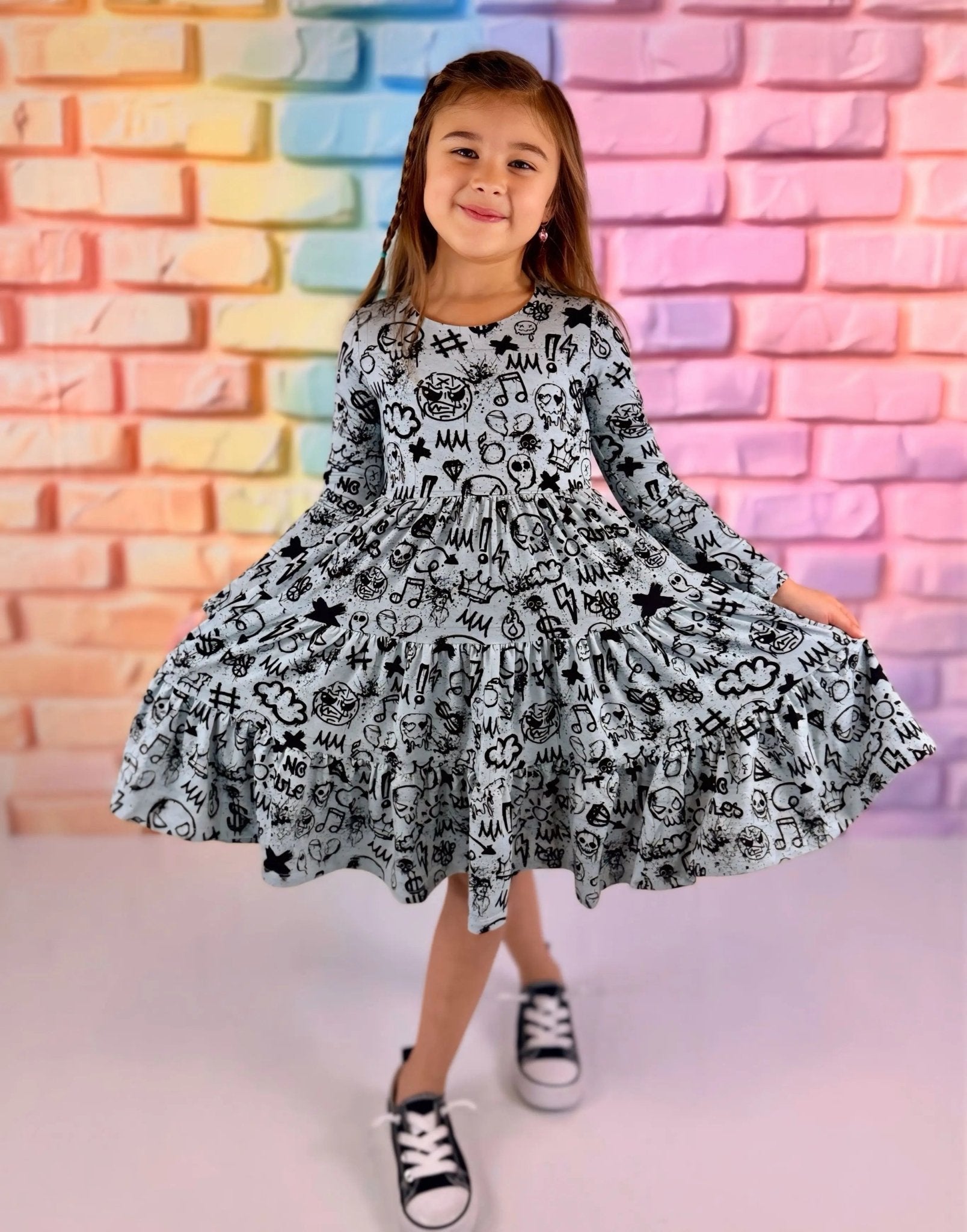 Long Sleeve Twirl Dress & Short Set - Minikin Mischief Clothing Co.
