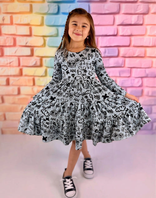 Long Sleeve Twirl Dress & Short Set - Minikin Mischief Clothing Co.