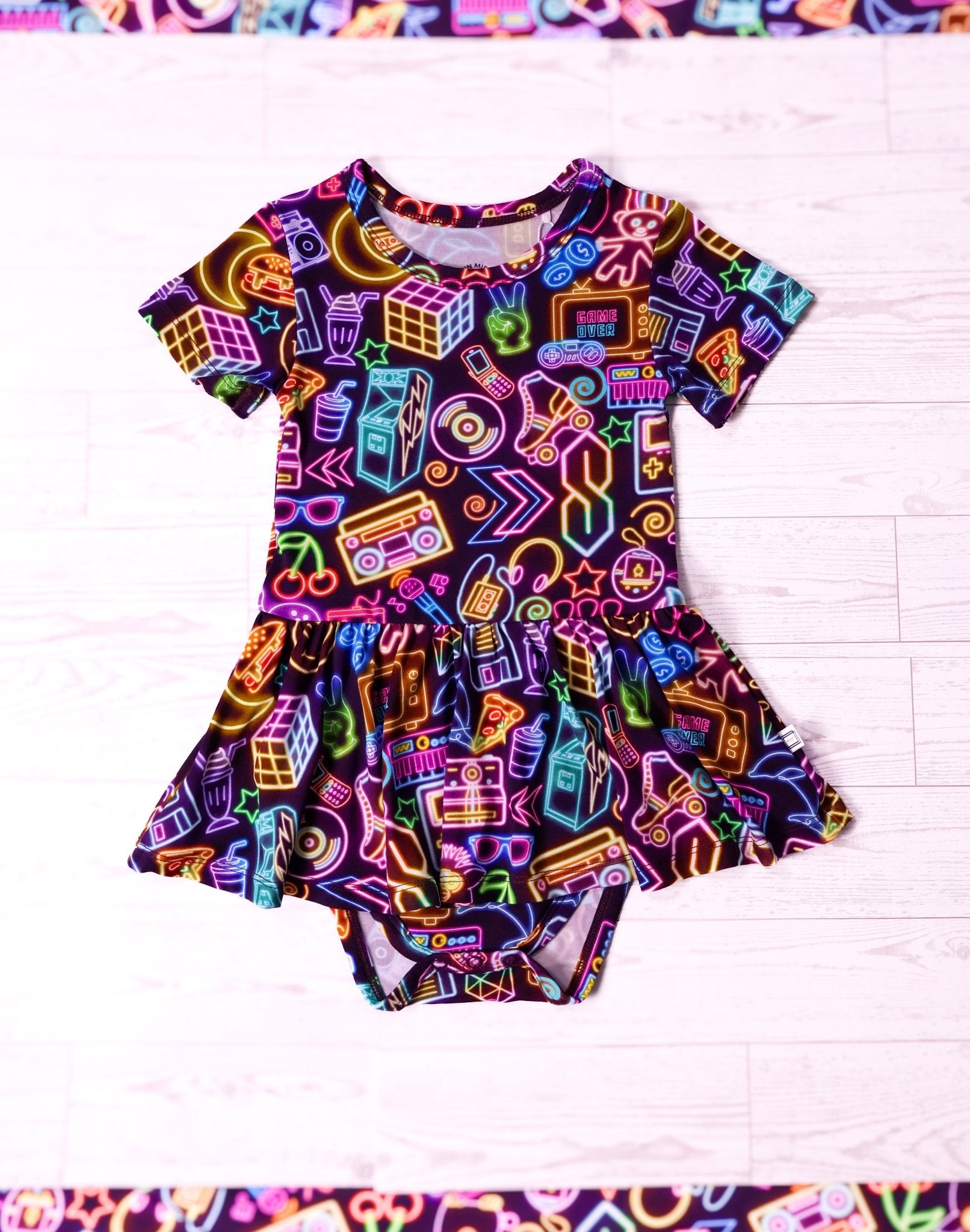 Short Sleeve Bodysuit Twirl - Minikin Mischief Clothing Co.