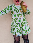 Long Sleeve Bamboo Bodysuit Twirl - Minikin Mischief Clothing Co.