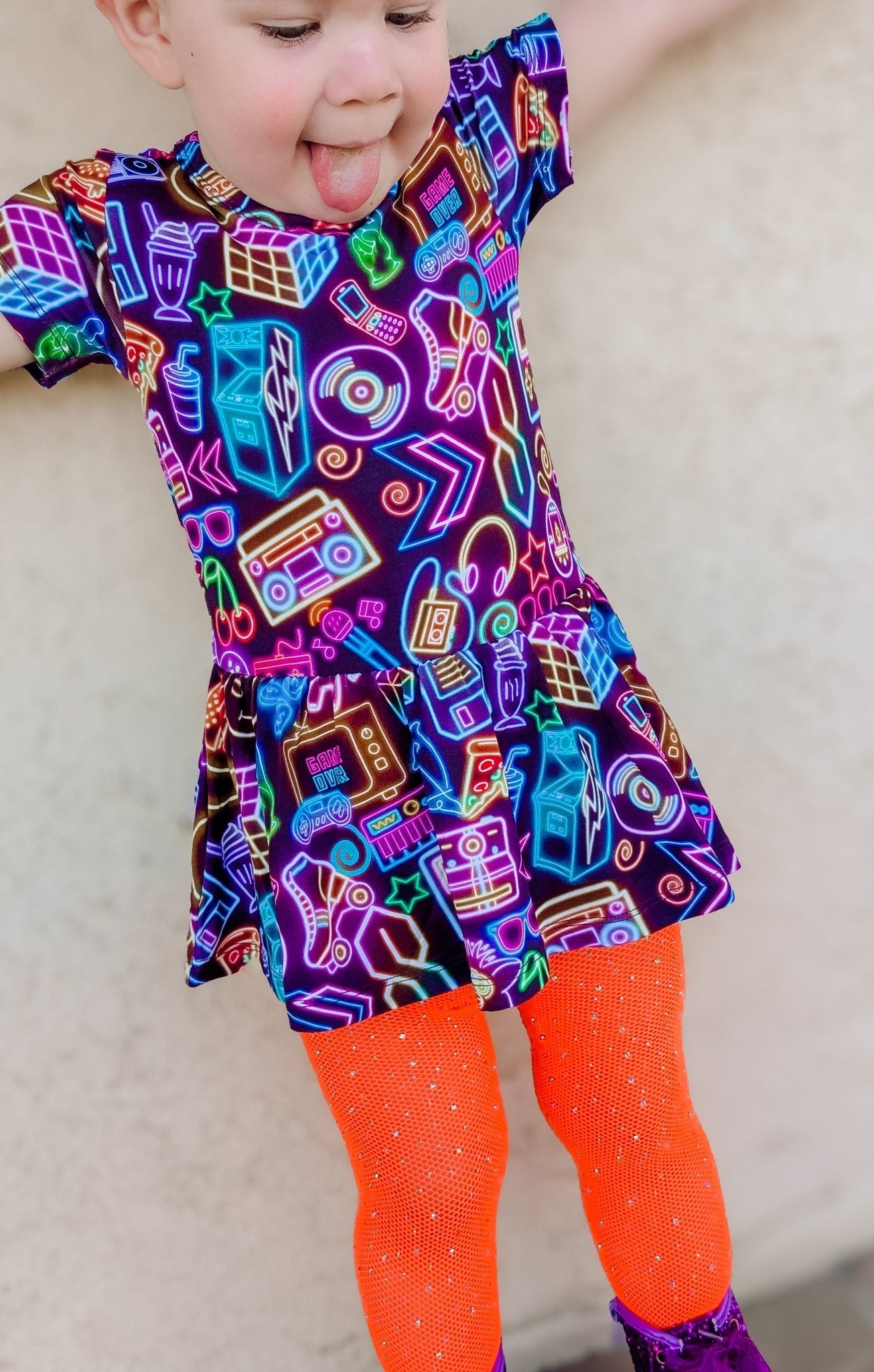 Short Sleeve Bodysuit Twirl - Minikin Mischief Clothing Co.