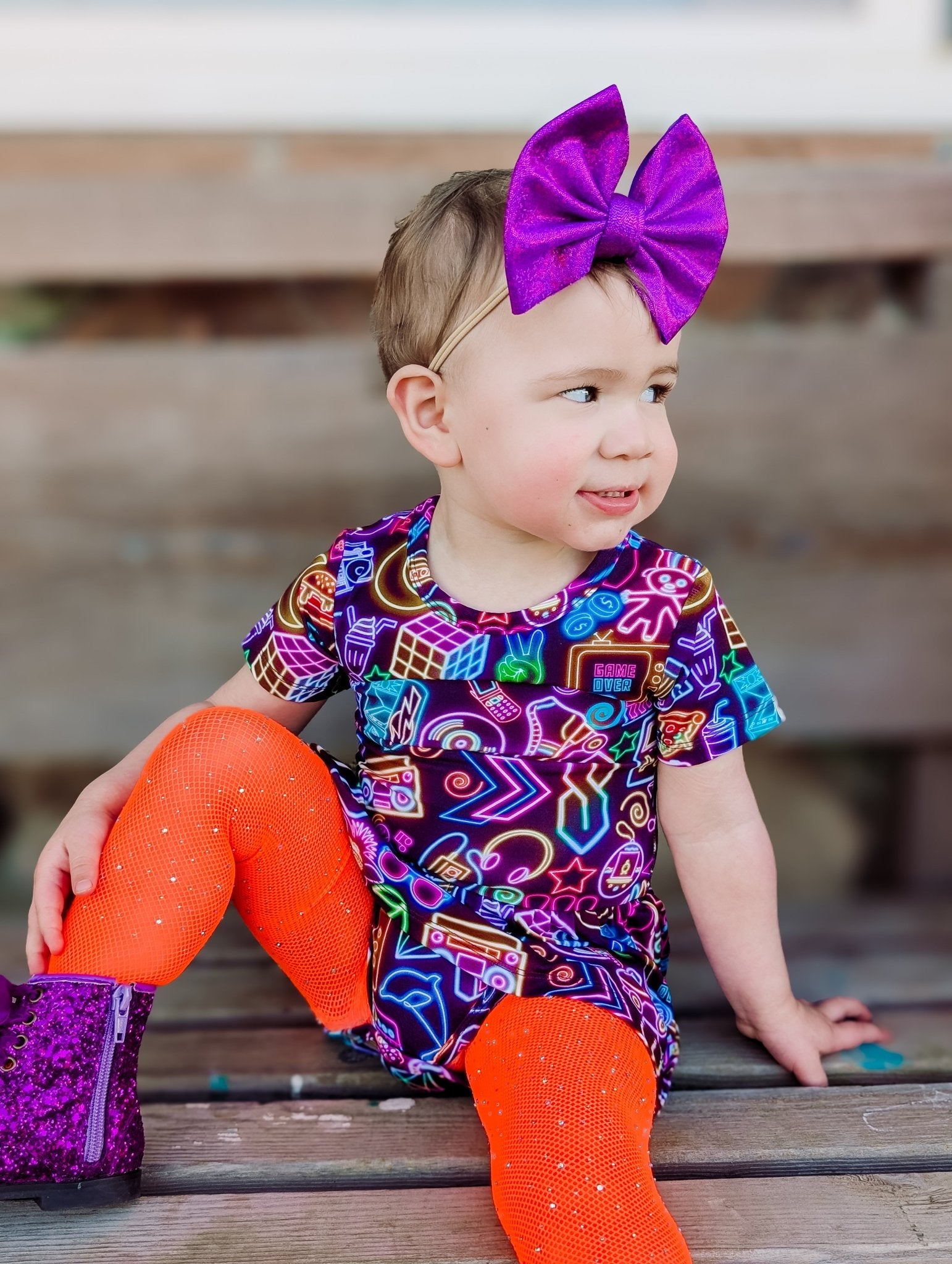 Short Sleeve Bodysuit Twirl - Minikin Mischief Clothing Co.