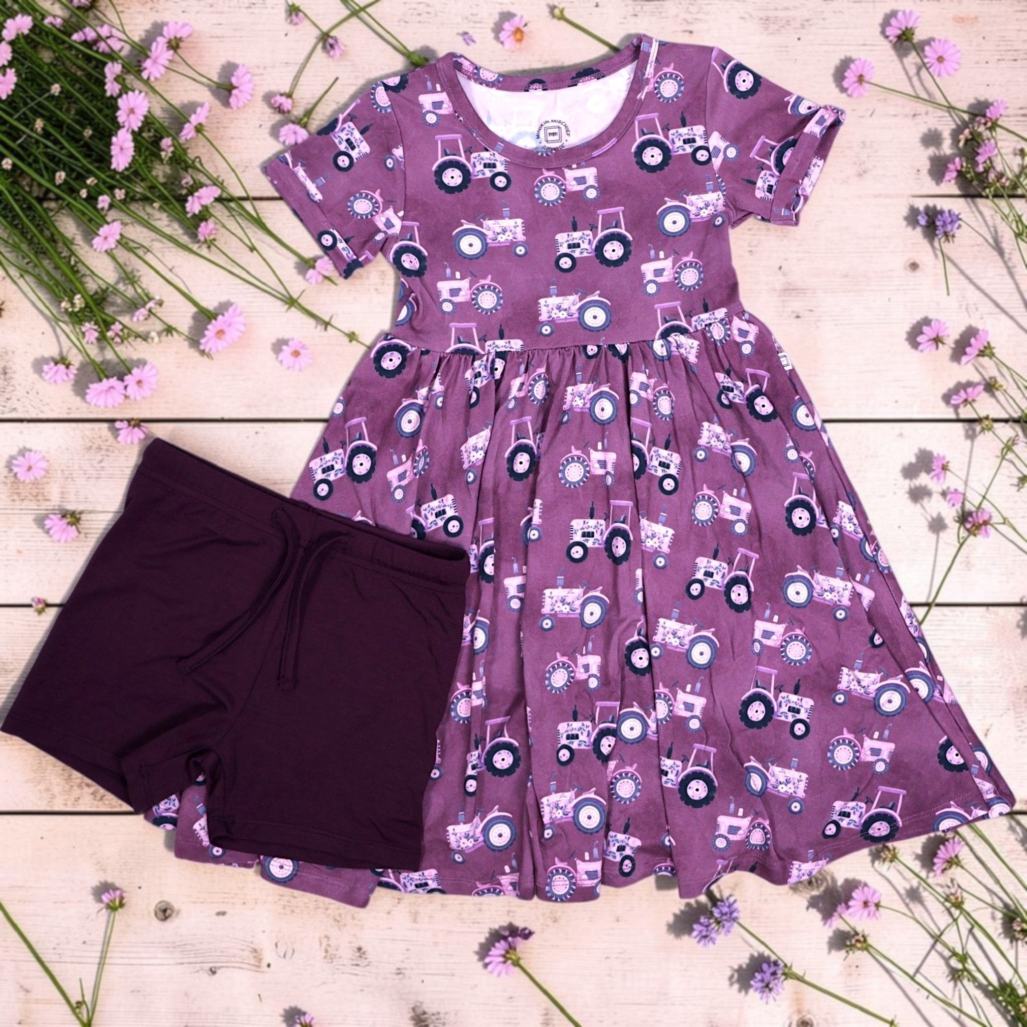 Short Sleeve Dress & Short Set - Minikin Mischief Clothing Co.