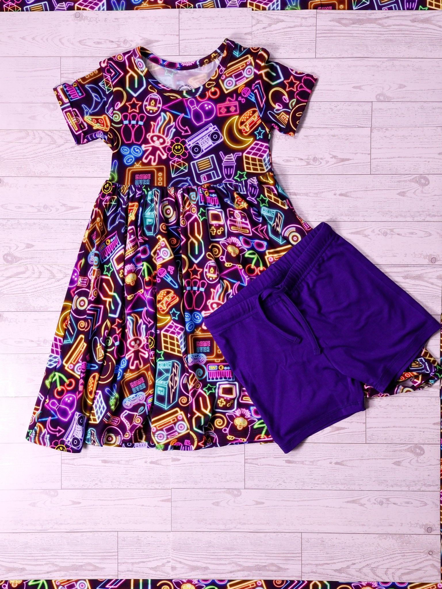 Short Sleeve Dress & Short Set - Minikin Mischief Clothing Co.