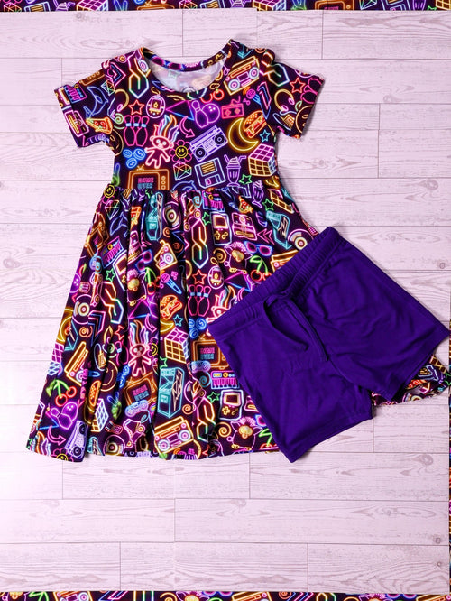 Short Sleeve Dress & Short Set - Minikin Mischief Clothing Co.
